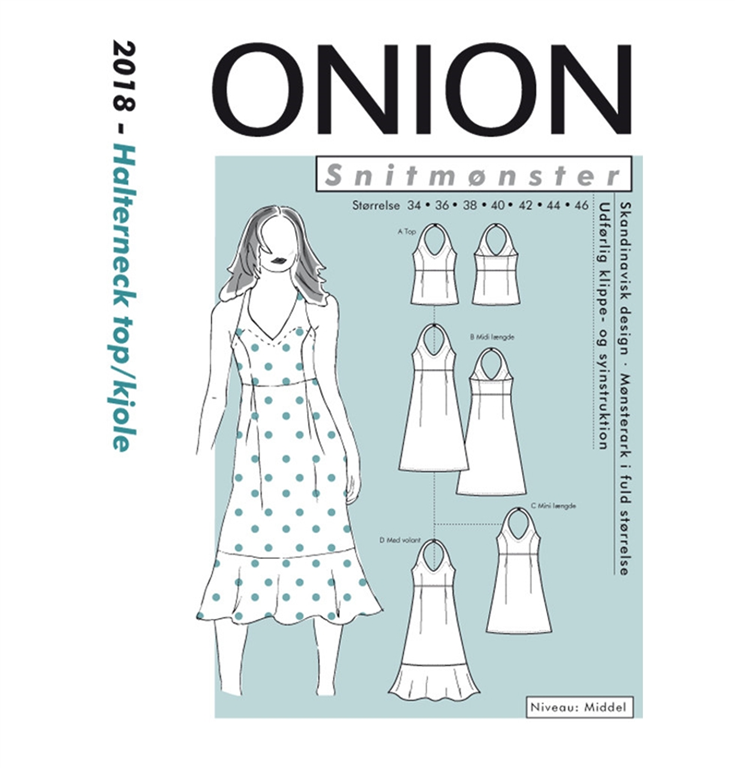 Onion 2018 snitmønster - Halterneck Top/kjole - Køb den