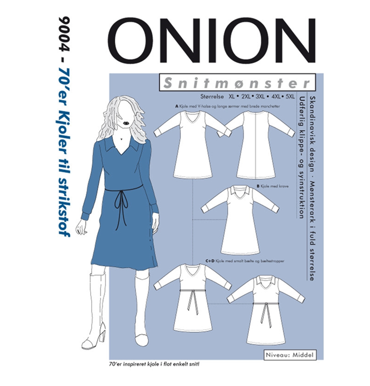 Onion 70'er kjoler til strikstof i