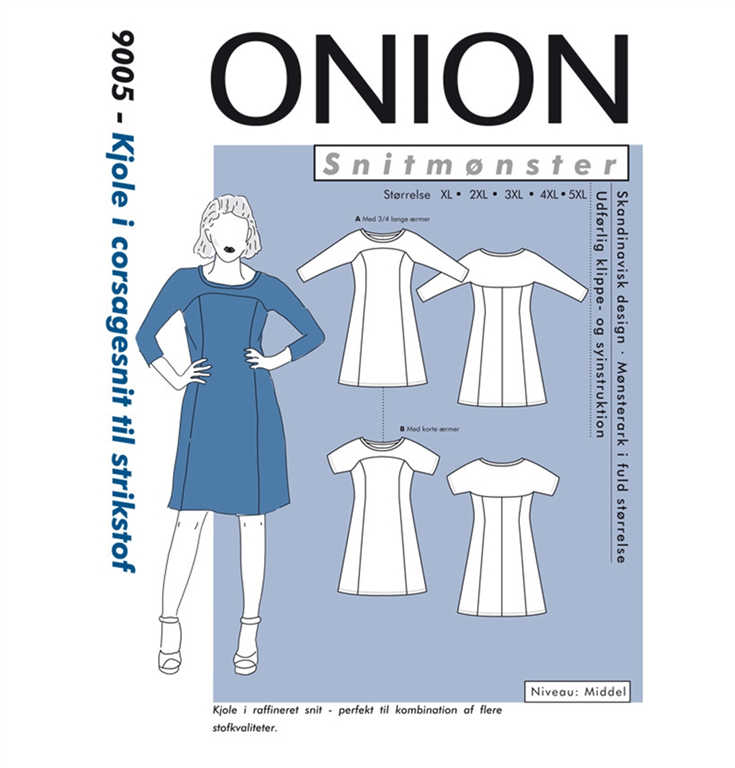 Onion 9005 snitmønster Plussize kjole med corsagesnit