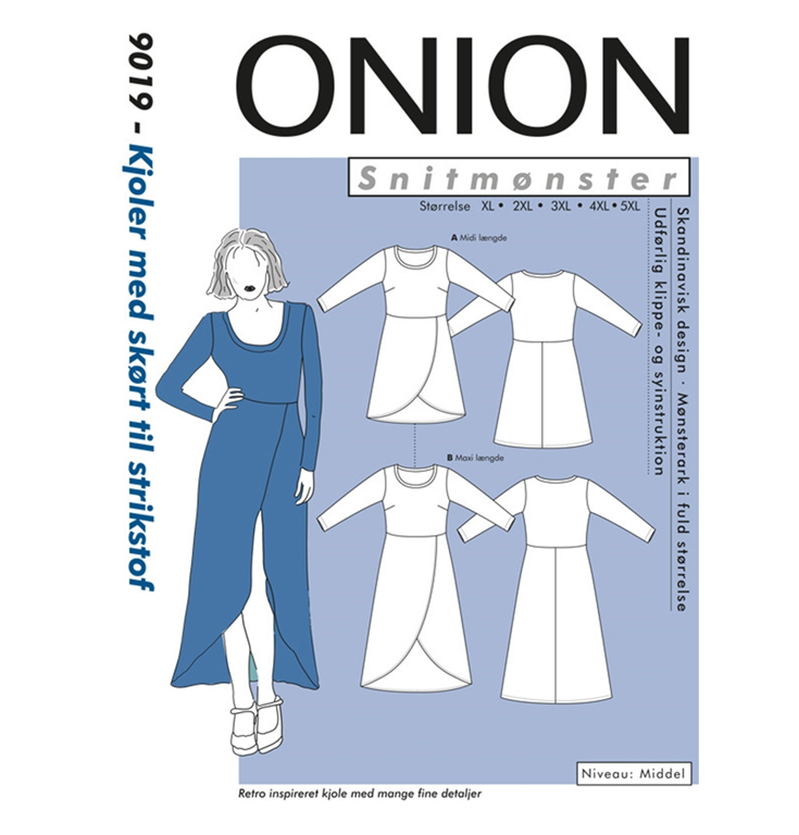 Fjernelse farmaceut Dum Onion 9019, figursyet kjoler med skørt - hos Stofgiganten.dk