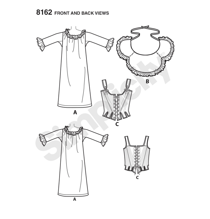 Simplicity 8162R5 - århundrede undertøj med 3 variationer.