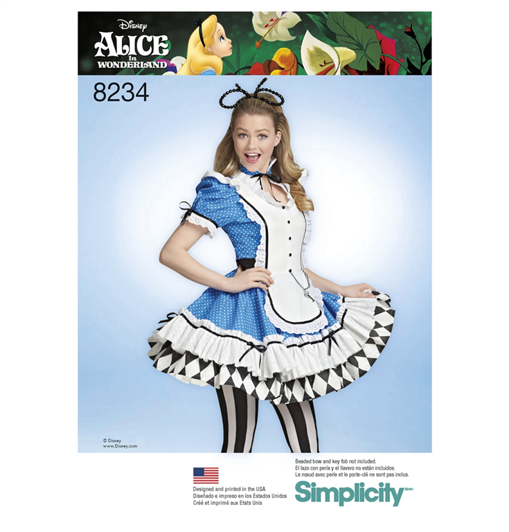 i stedet Sprout vedholdende Simplicity 8234H5 - Alice i eventyrland kostume med 1 variationer.