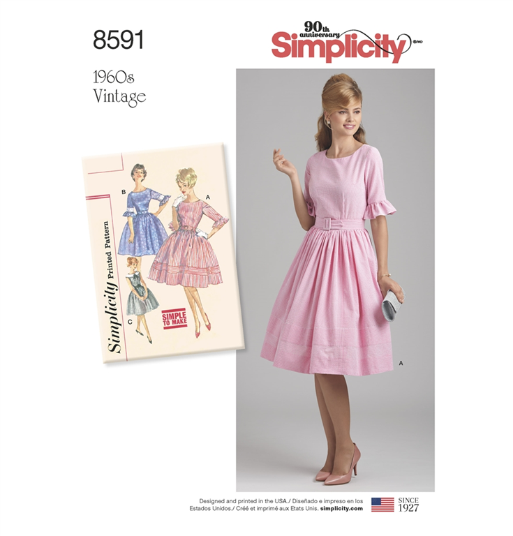 Simplicity - 60'er vintage med 3 variationer.