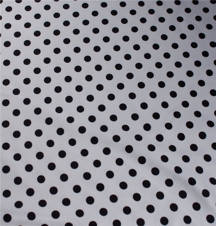 Ligegyldighed lomme Produkt Hvid jersey med sorte prikker - køb den hos Stofgiganten.dk